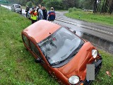 Wypadek koło Białego Boru: "czołówka" w deszczu [film]