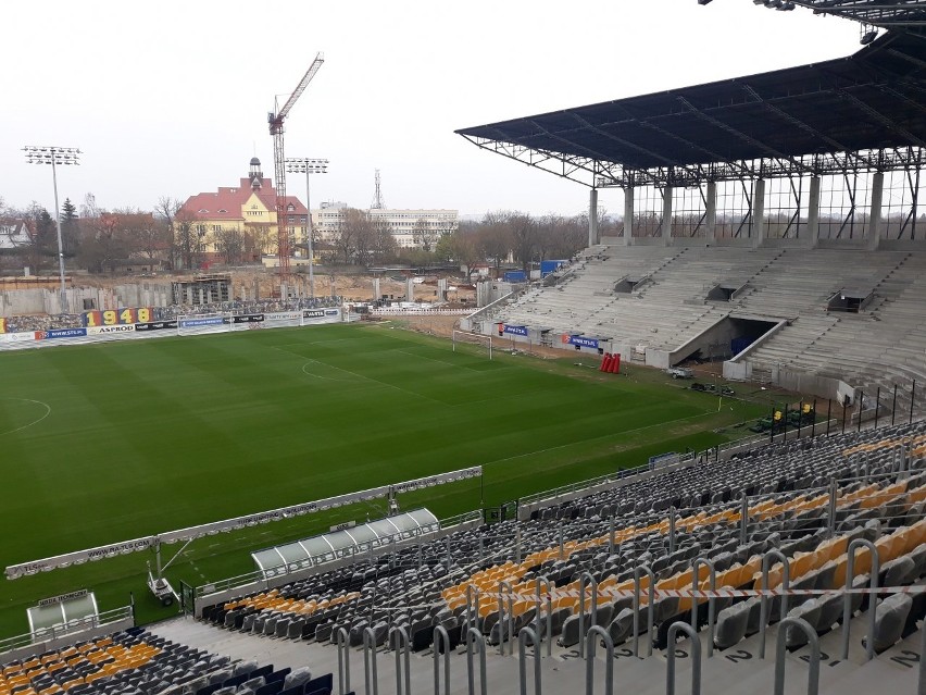 Stadion Pogoni Szczecin - stan 18 kwietnia 2021.