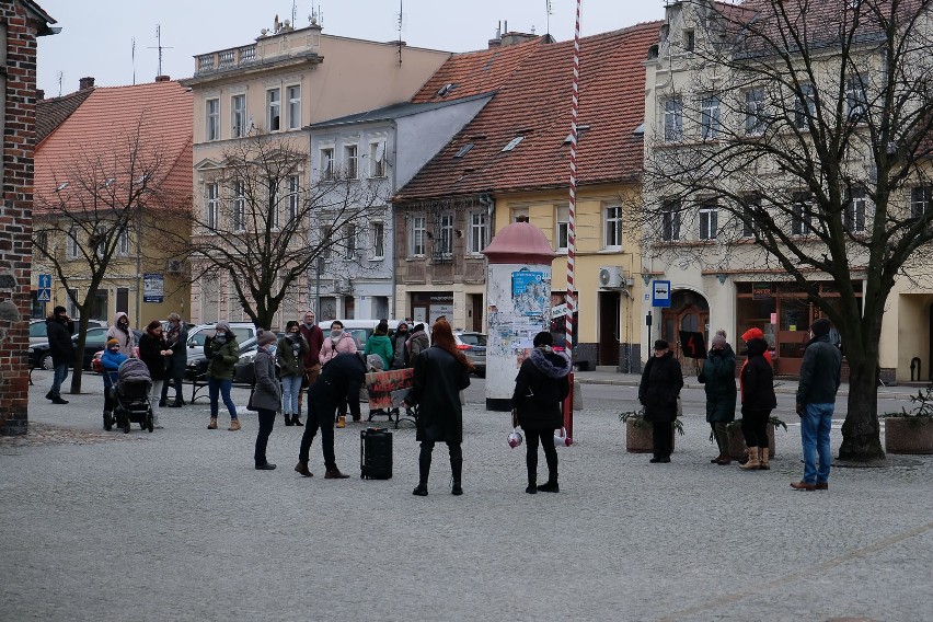 Protest kobiet w Lubsku zorganizowano w sobotę 6 lutego.