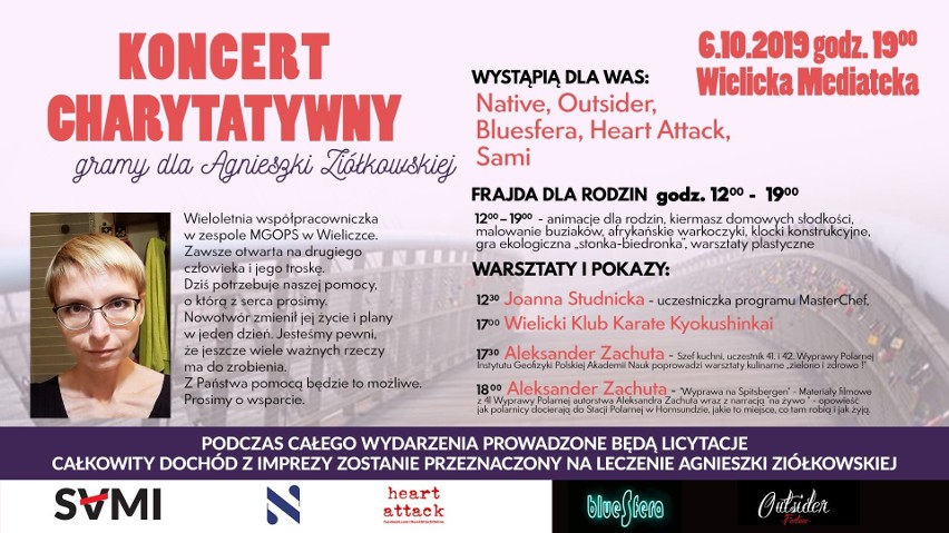 Wieliczka zagra dla Agnieszki Ziółkowskiej. Wielki koncert charytatywny już 6 października
