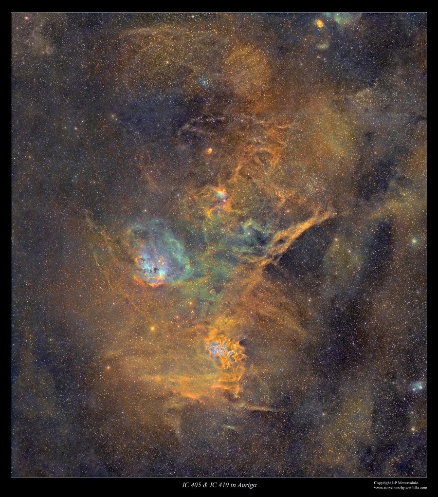 IC 405, znana też jako Mgławica Płonąca Gwiazda, to jasna...