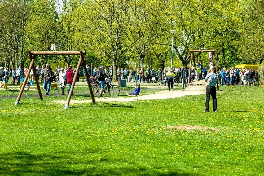 Białystok. Tłum mieszkańców w parku Antoniuk. Miasto rozdało tysiąc sadzonek drzewek owocowych (zdjęcia)