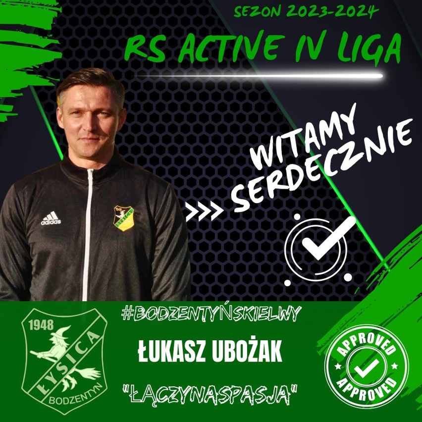 RS Active IV Liga. Zmiana na ławce trenerskiej Łysicy Bodzentyn. Łukasz Ubożak został trenerem pierwszego zespołu