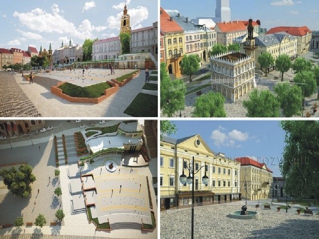 Koncepcje przebudowy Rynku. Z lewej Urzędu Miejskiego, z prawej Forum Rozwoju Przemyśla.