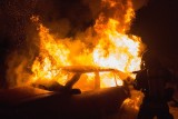 Pożar samochodu osobowego na odcinku autostrady A1 w Żorach
