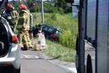 Wypadek na drodze Pysznica-Stalowa Wola. Jeden z samochodów został zepchnięty z drogi! Zobaczcie zdjęcia