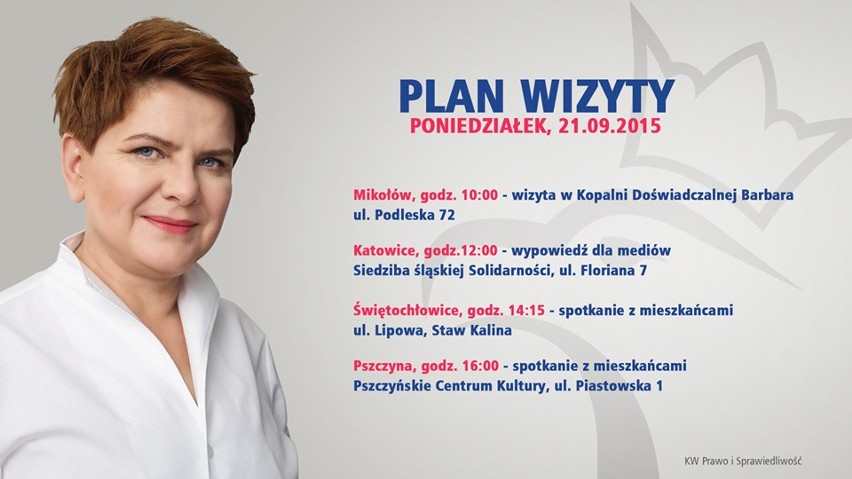 Beata Szydło na Podkarpaciu. A 21 września odwiedza Śląsk