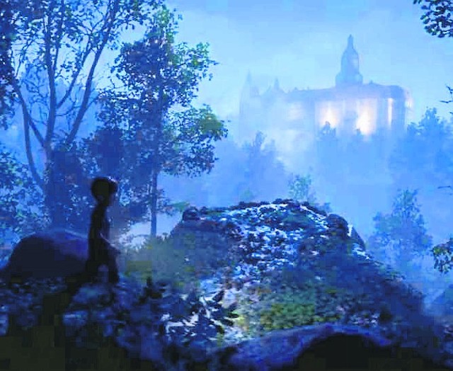 Ciemności, mgła, jakieś światła  w oddali i chłopiec wędrujący, napotykający po drodze postaci z legend