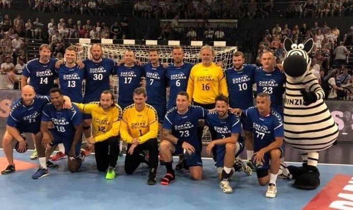 Były piłkarz ręczny PGE VIVE Kielce Grzegorz Tkaczyk zagrał w Kilonii w meczu pożegnalnym Alfreda Gislasona