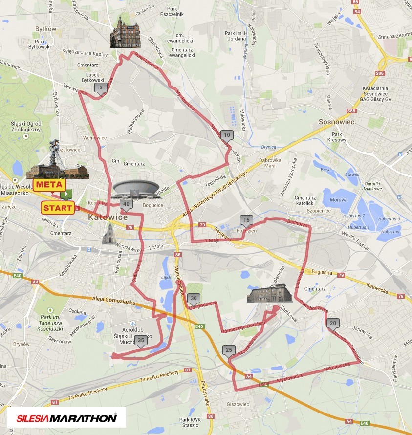Silesia Marathon - mapa