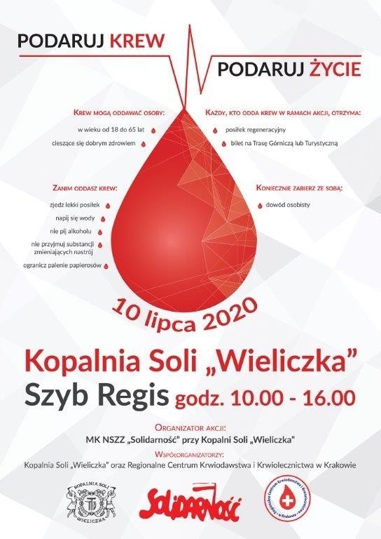 Akcja krwiodawstwa w Wieliczce. Kto odda krew, otrzyma bilet na zwiedzanie Kopalni Soli