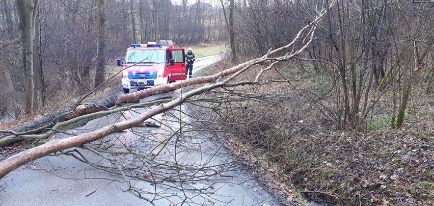 Powiat wielicki. Wiatr słabnie, ale nadal wyrządza szkody