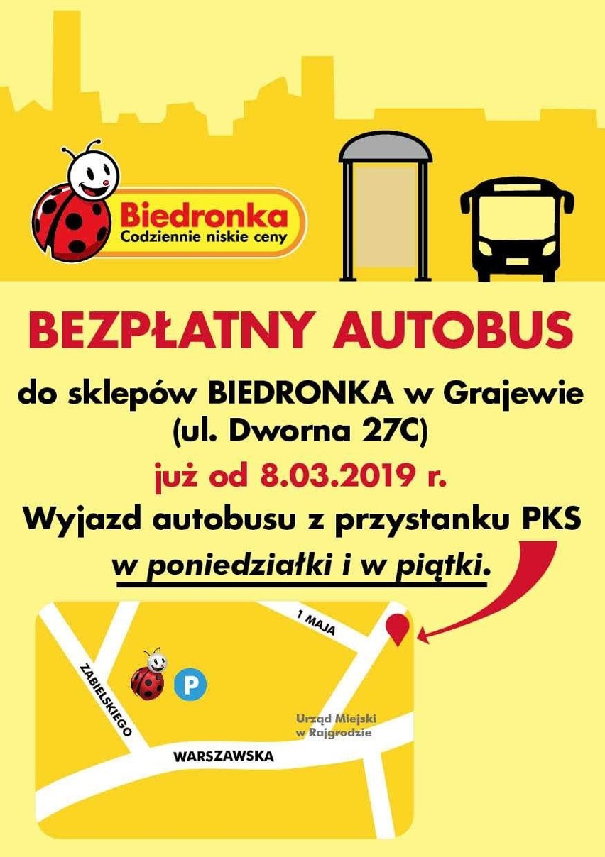 Rajgród. Będą darmowe autobusy do Biedronki w Grajewie. Wszystko przez pożar (zdjęcia)