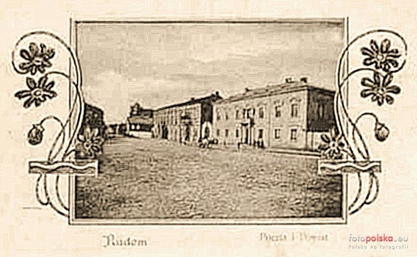 Lata 1900-1905 , Radom, ul. Malczewskiego 5. Budynek poczty....