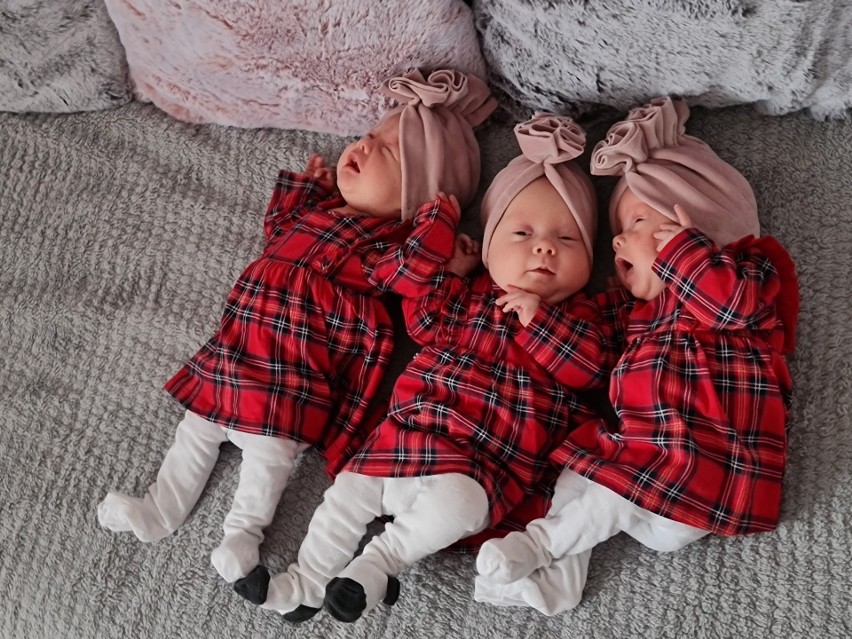 Lena, Zuza i Julia. Co słychać u urodzonych w październiku w Rzeszowie trojaczków? [ZDJĘCIA]