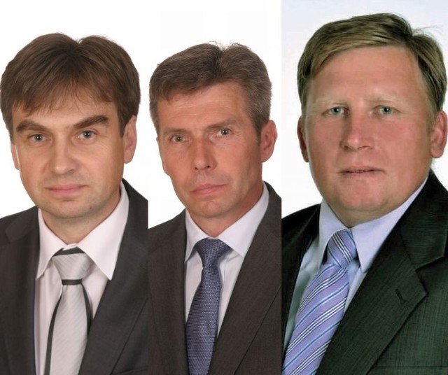 Trzech kandydatów na wójta Radzanowa. Od lewej: Ireneusz Gumowski, Sławomir Kruśliński i Jarosław Sokołowski.