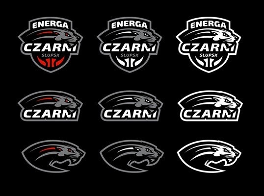 Nowe logo Czarnych w różnych opcjach kolorystycznych.