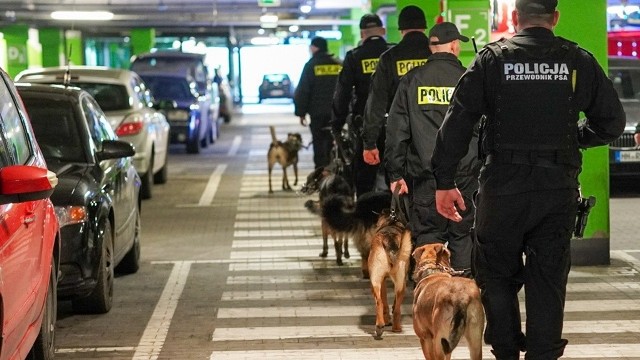 Przewodnicy policyjnych psów z Łomży, Wysokiego Mazowieckiego i Bielska Podlaskiego ćwiczyli ze swoimi czworonożnymi partnerami.
