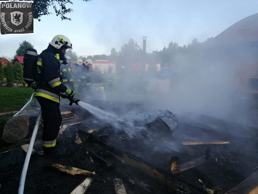 W sobotni poranek w miejscowości Krąg doszło do pożaru sauny...