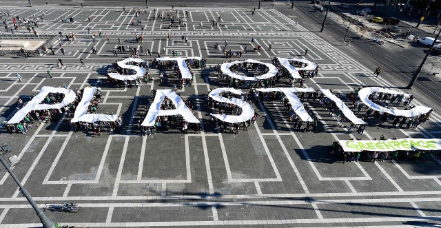 Protest Greenpeace'u w Budapeszcie