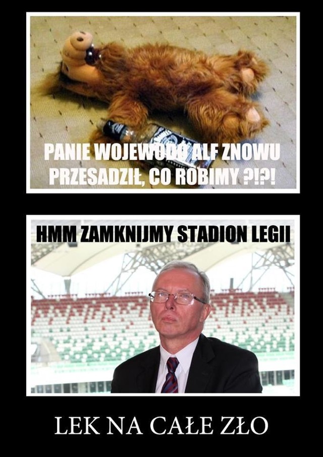 Memy kibiców ze strony "Zamknijmy stadion LEGII"