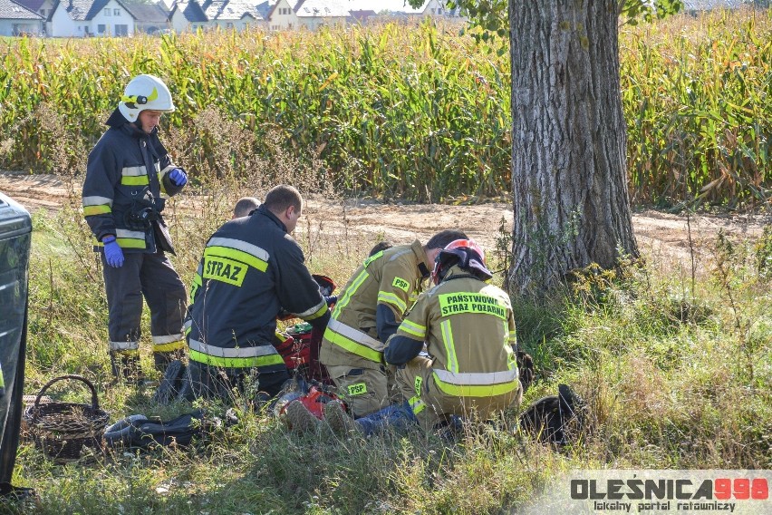 Zjechał na pobocze i dachował, żeby uniknąć czołówki [ZDJĘCIA]