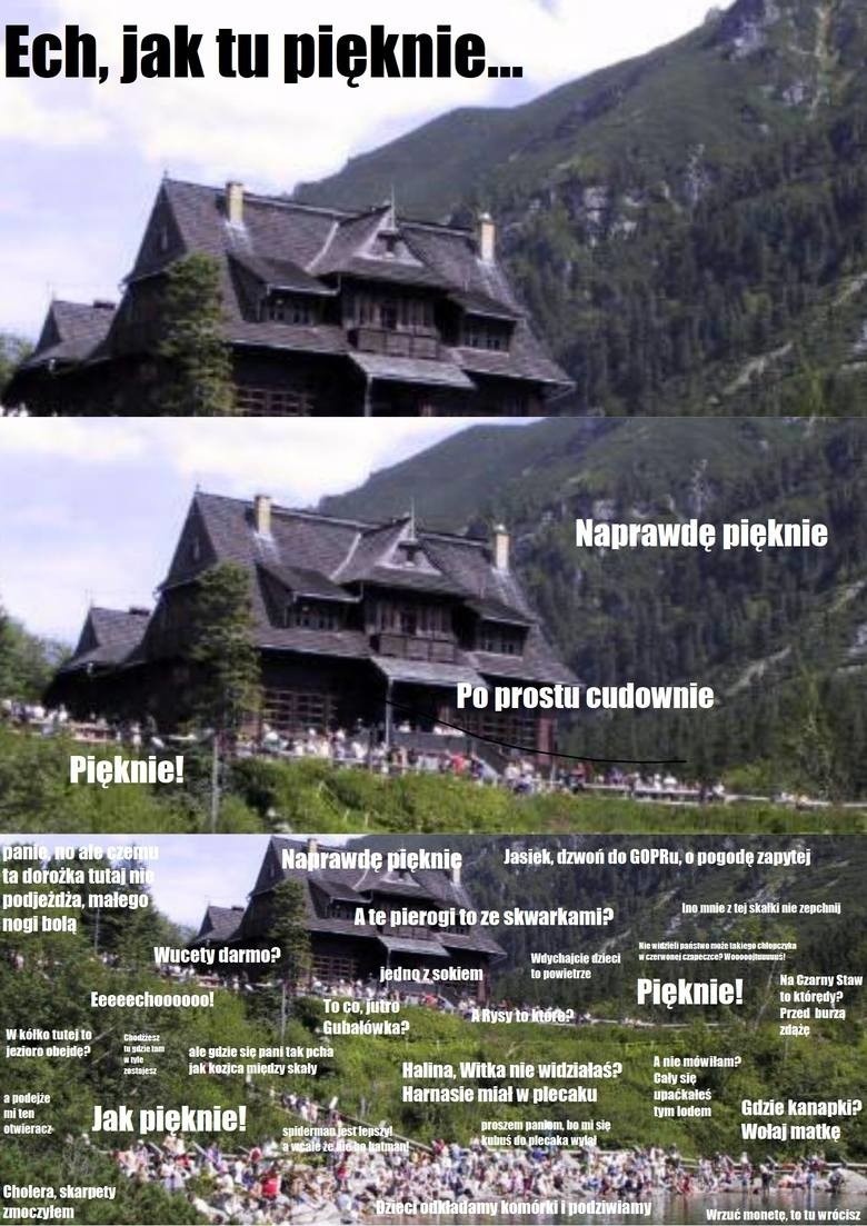 Morskie Oko: MEMY. Kolejki, tłok i problemy z parkingami....