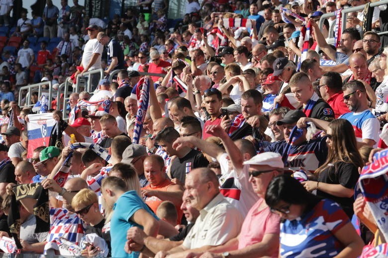 26.07.2019. Kibice na meczu Górnik Zabrze - Zagłębie Lubin....