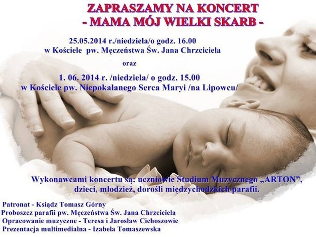 W niedzielę w kościele pw. Męczeństwa św. Jana Chrzciciela w Międzychodzie odbędzie się koncert "Mama, mój wielki skarb&#8221;.
