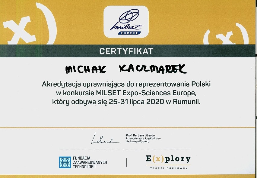 Michał Kaczmarek z Włocławka w finale Krajowego Konkursu...
