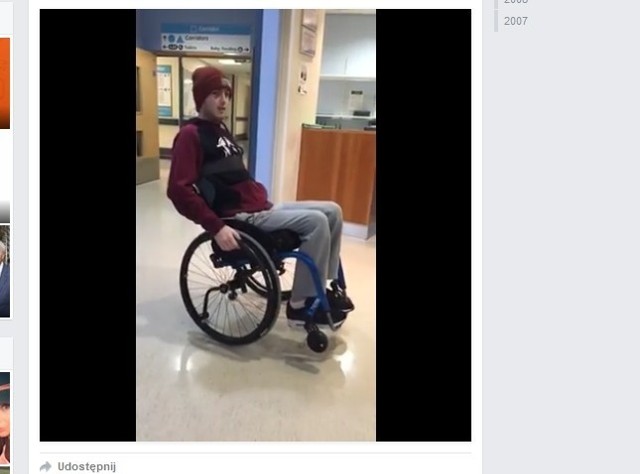 Darcy Ward coraz sprawniej porusza się na wózku inwalidzkim