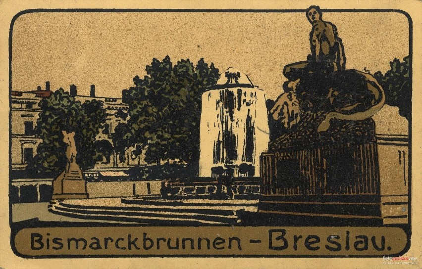 Wrocław rok 1914, fontanna na placu Jana Pawła II (wówczas...