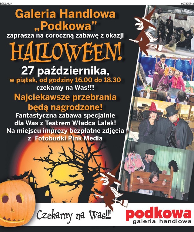 Podczas halloweenowej imprezy w galerii Podkowa z dziećmi pojawią się czarownice i czarnoksiężnicy. W programie przygotowano mnóstwo zabaw i konkursów.