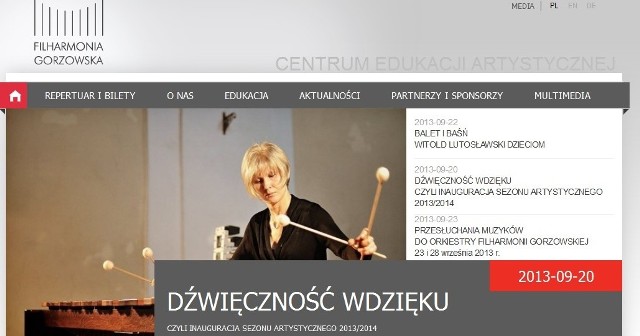 Trzeci sezon artystyczny filharmonia rozpoczyna też z nową stroną internetową