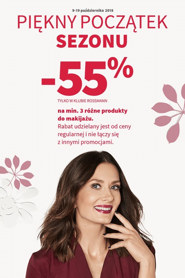 Promocja w ROSSMANN październik 2018: -55 % na kosmetyki do...