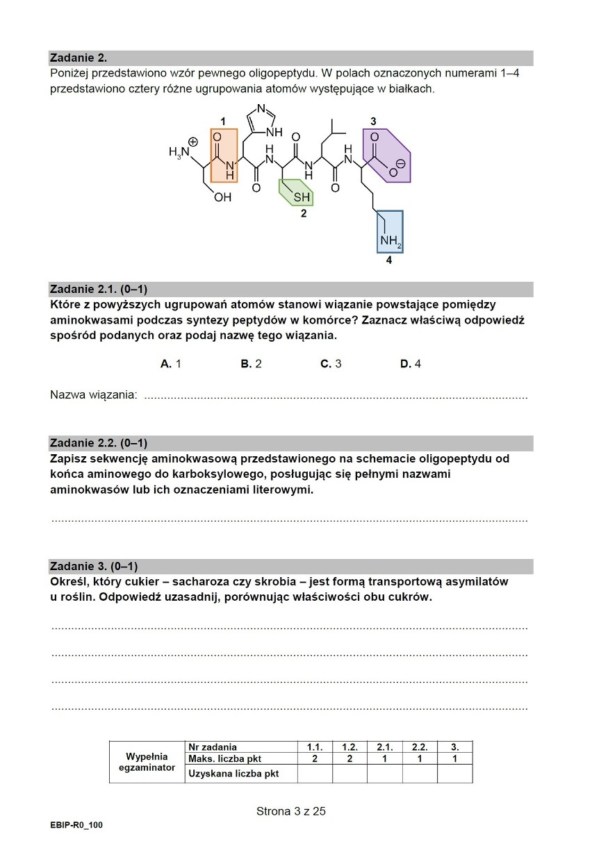 Odpowiedzi do zadań z matury z biologii 2022, poziom...