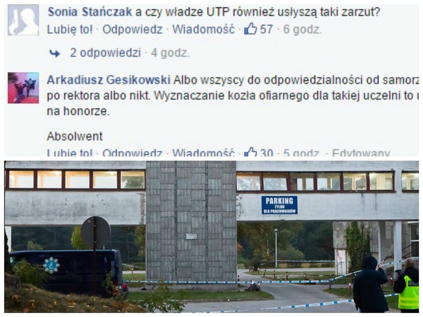 Tragedia na UTP. Komentarze internautów.