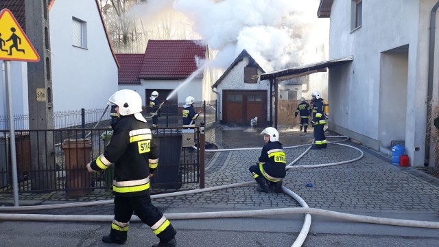 Pożar warsztatu w Kup.