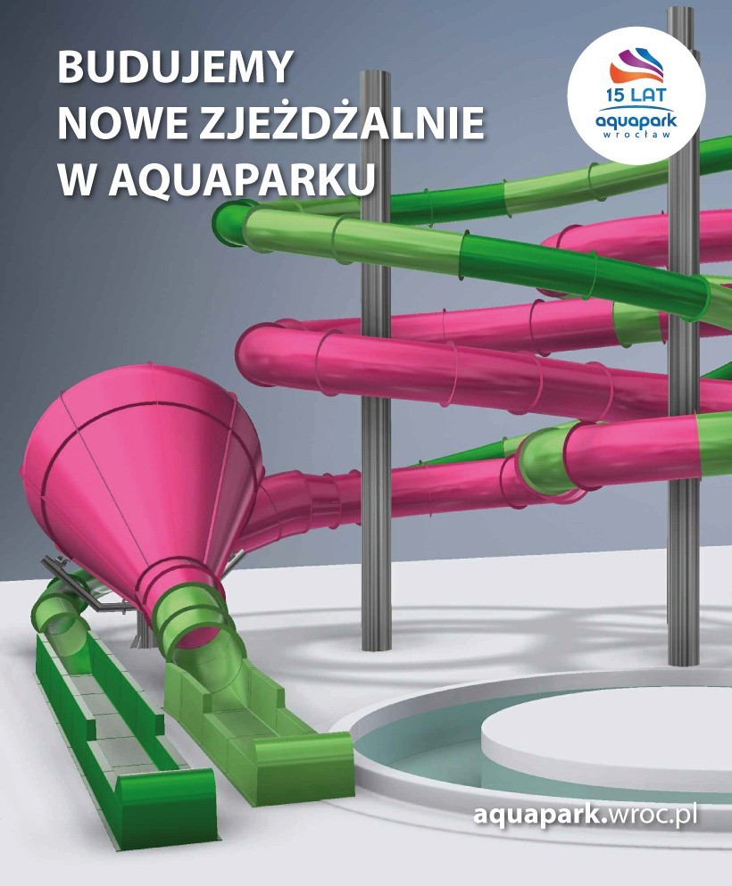 Tak będą wyglądać dwie nowe zjeżdżalnie w Aquapark Wrocław....