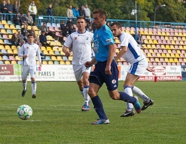 Michał Magnuski strzelił dwa gole dla Błękitnych.