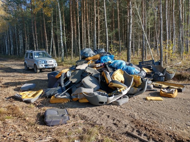 Odpady znalezione na terenie Nadleśnictwa Opole