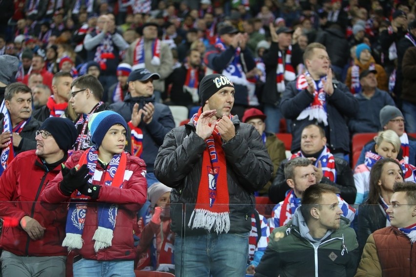 Kibice Górnika Zabrze na meczu z Lechem Poznań