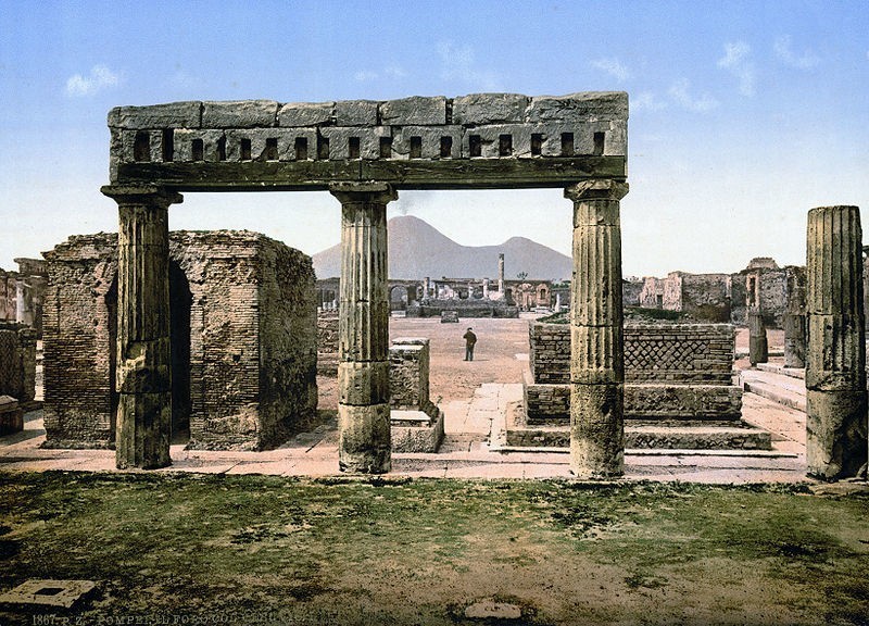 Zdjęcie wykonane w Pompejach około 1900 roku