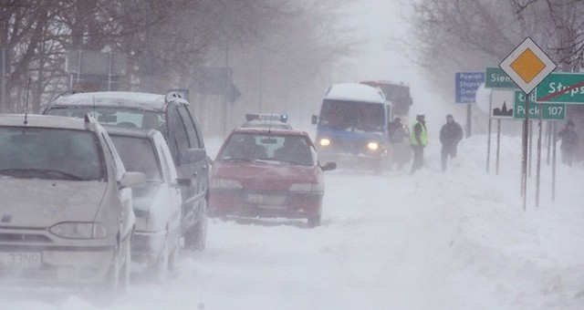 Śnieżyca pod Słupskiem