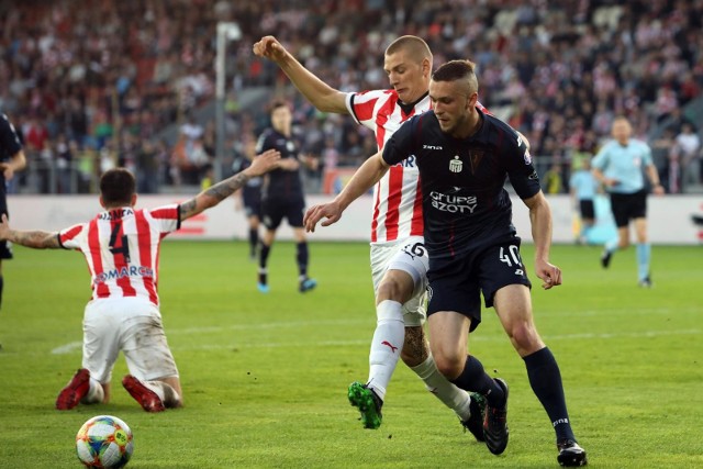 Sebastian Walukiewicz podczas meczu Cracovia - Pogoń