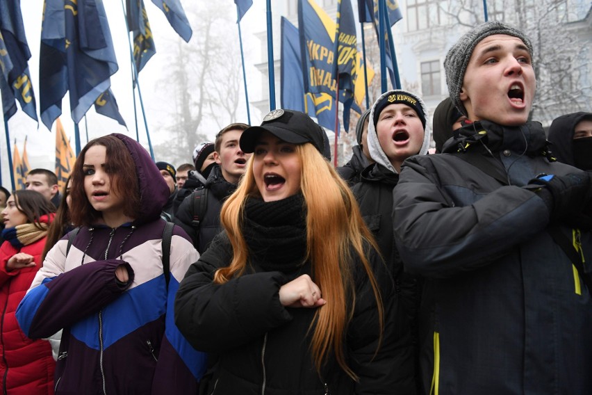 Demonstracja Korpusu Narodowego w Kijowie