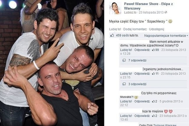 Wojtek, Paweł, Trybson i Mariusz z "Warsaw Shore" (fot. screen z Facebook.com)