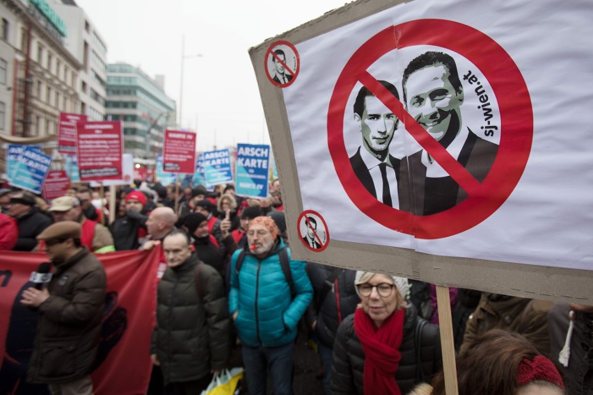 Protest przeciwko rządowi w Wiedniu