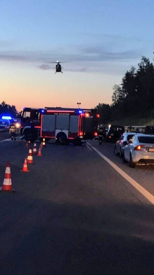 Wypadek na autostradzie A1 w okolicach Kalinko. 5 osób w szpitalu