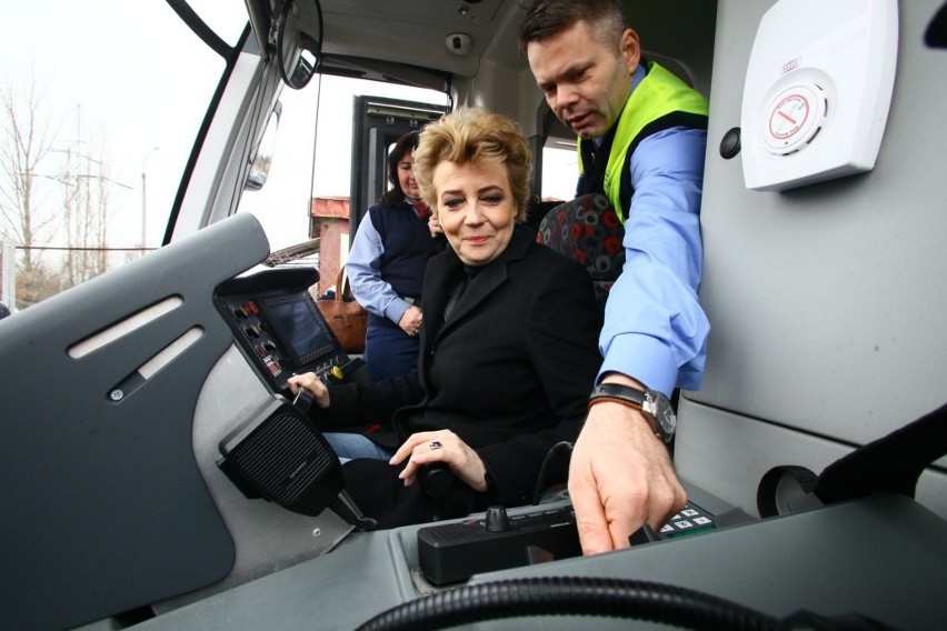 Hanna Zdanowska prowadziła tramwaj w Łodzi